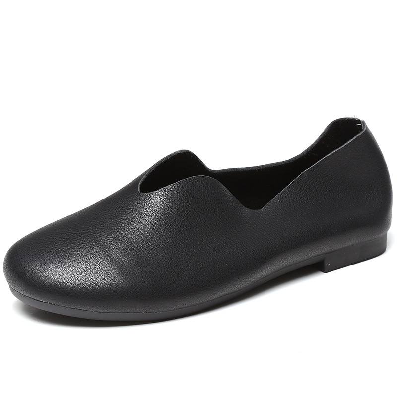 Genuine Leather Vintage Handmade Round-Toe Flat Shoes foto 5