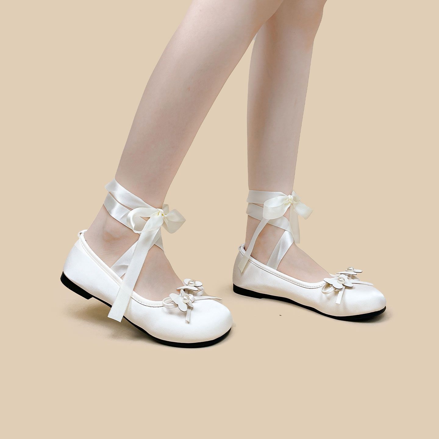 Women's French Leather Shoes Ballet foto 5