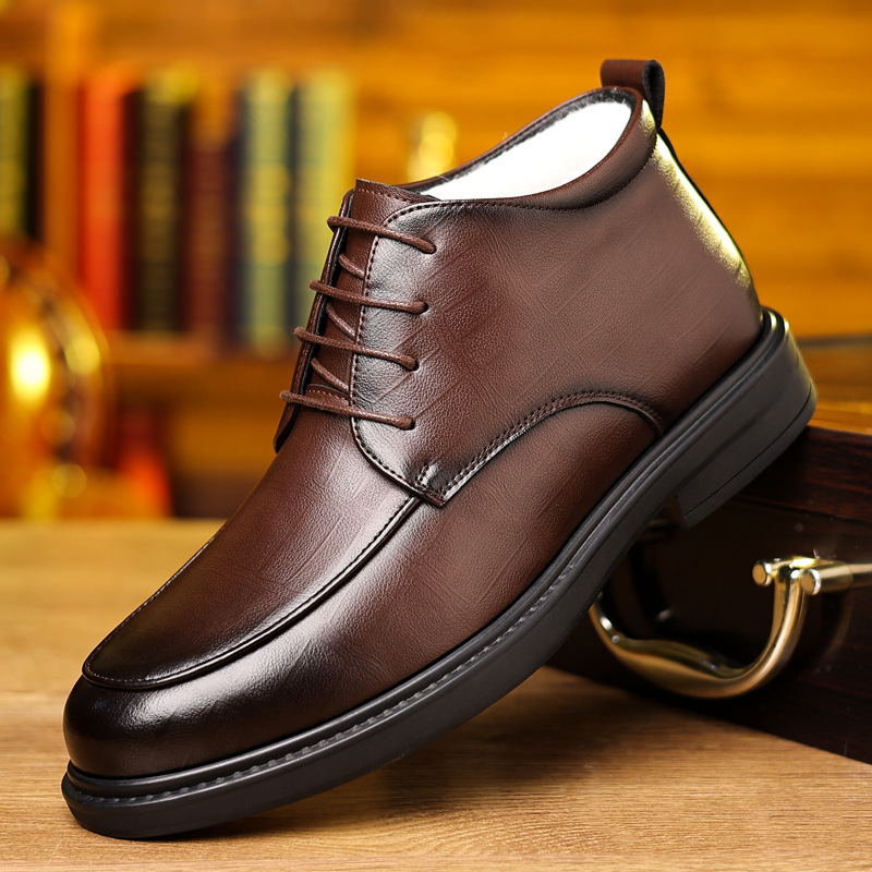 High-top Casual Winter Fleece-lined Warm Lace-up Cotton Shoes foto 3
