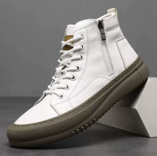 Men's White Sneakers Trendy Style foto 4
