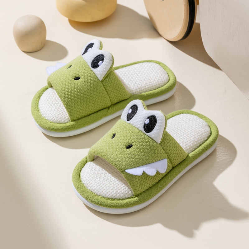 Children's Linen Slippers All-Season Cartoon Animal Style Casual foto 2