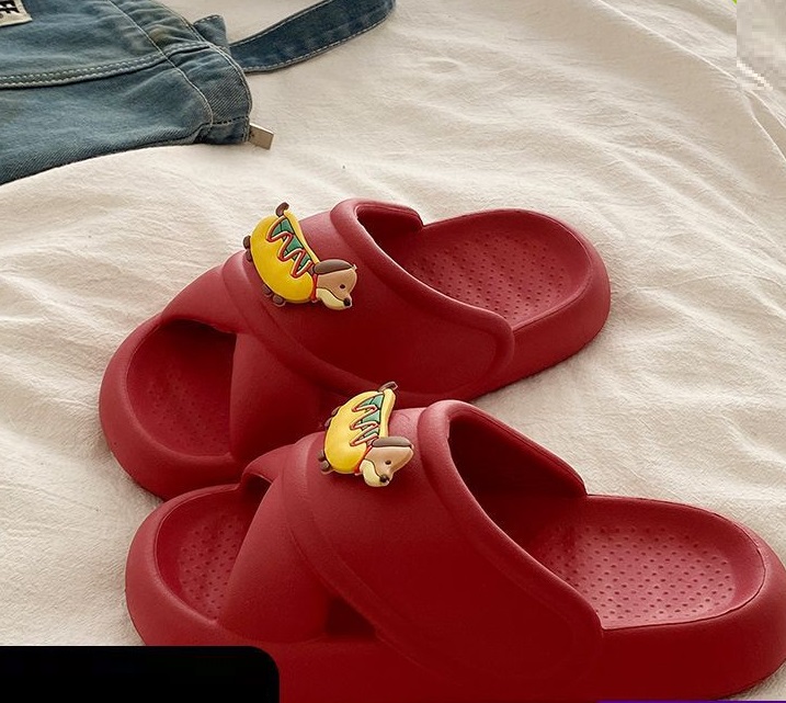 Summer Comfortable Soft Platform Home Non-slip Cartoon Puppy Eva Drooping Sandals For Women foto 3