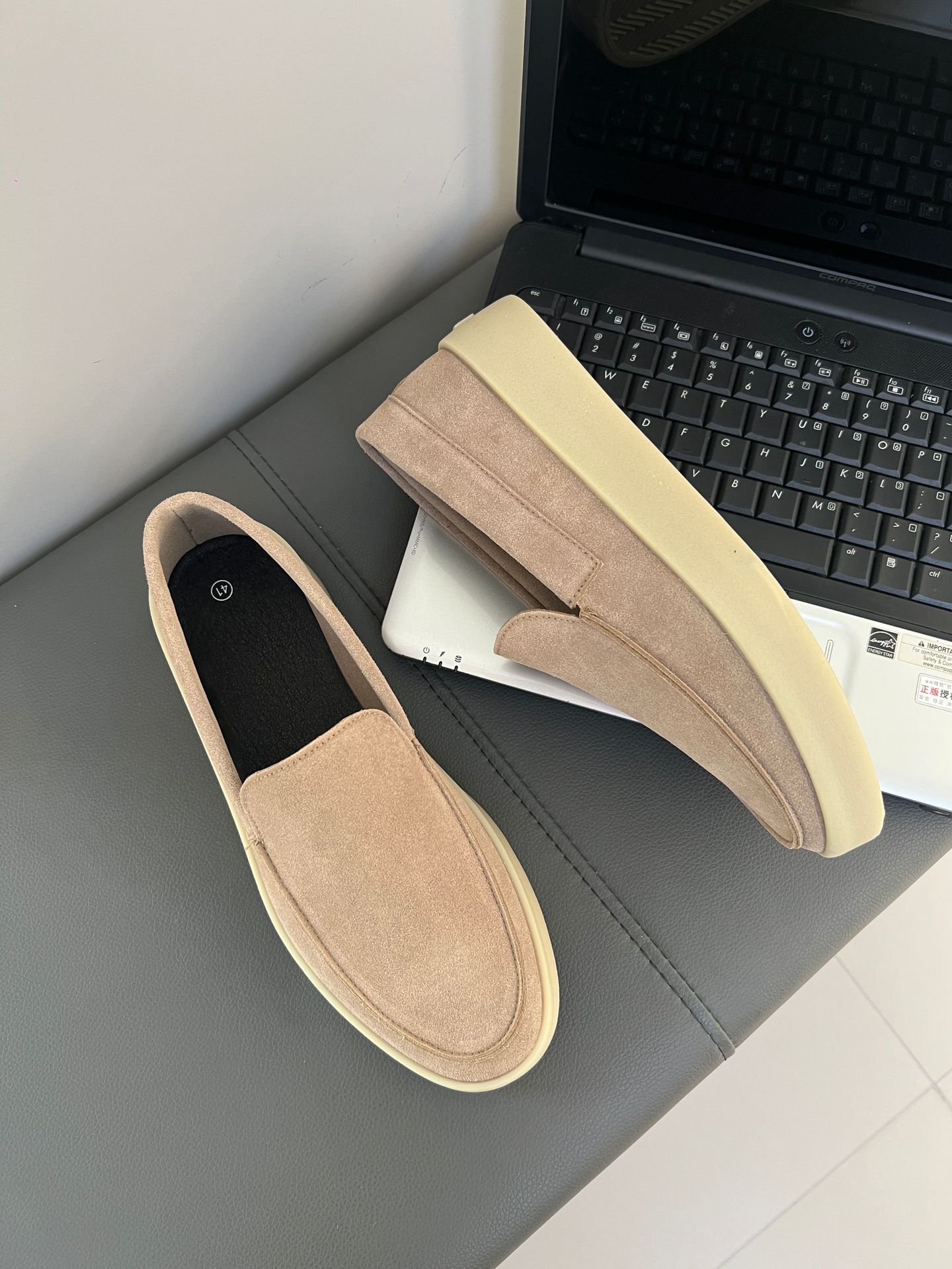 Suede Trendy One Pedal Loafers Casual Men's Shoes foto 5