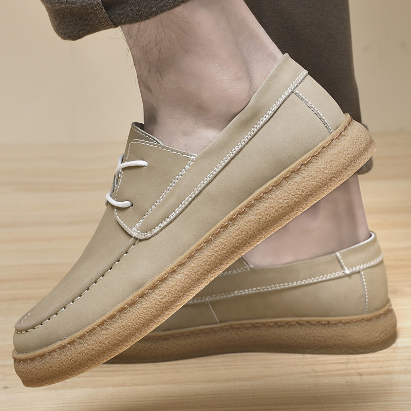 Men's Plus Size Breathable Vintage Skateboard Shoes All-match Fashion Cattlehide Leather Fashion Casual Shoes foto 4