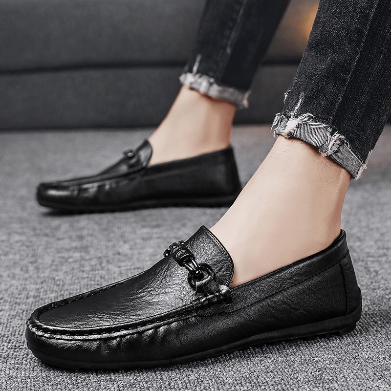Mens Stylish Casual Slip-on Leather Shoes foto 2