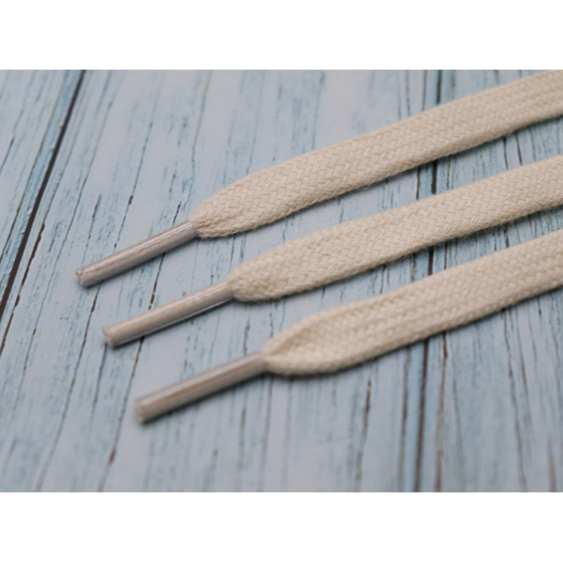 Widened And Thickened Flat Polyester Cotton Solid Color Shoelaces foto 2