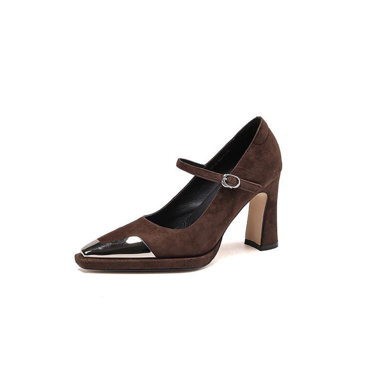 Womens Comfortable Stiletto Heels With A Sturdy Metal Toe And Buckle Detailing foto 5
