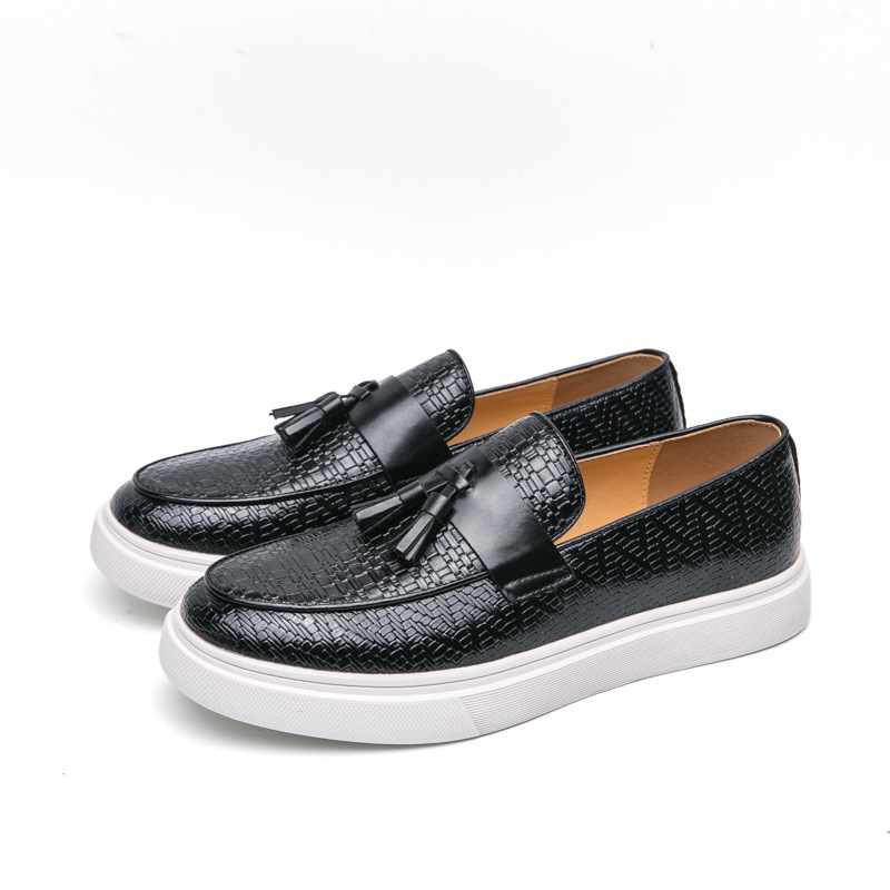 Casual Fashion Men's Plus Size Fringed Leather Shoes foto 3