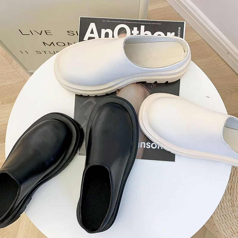 Womens Chunky-soled Closed-toe Mules For Casual Wear foto 2