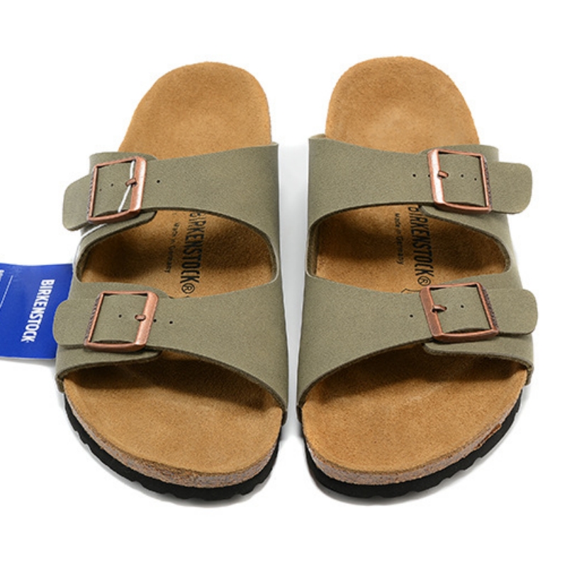 Women's Vintage Cork Flat Boken Sandals Men's One-word Sandals foto 2