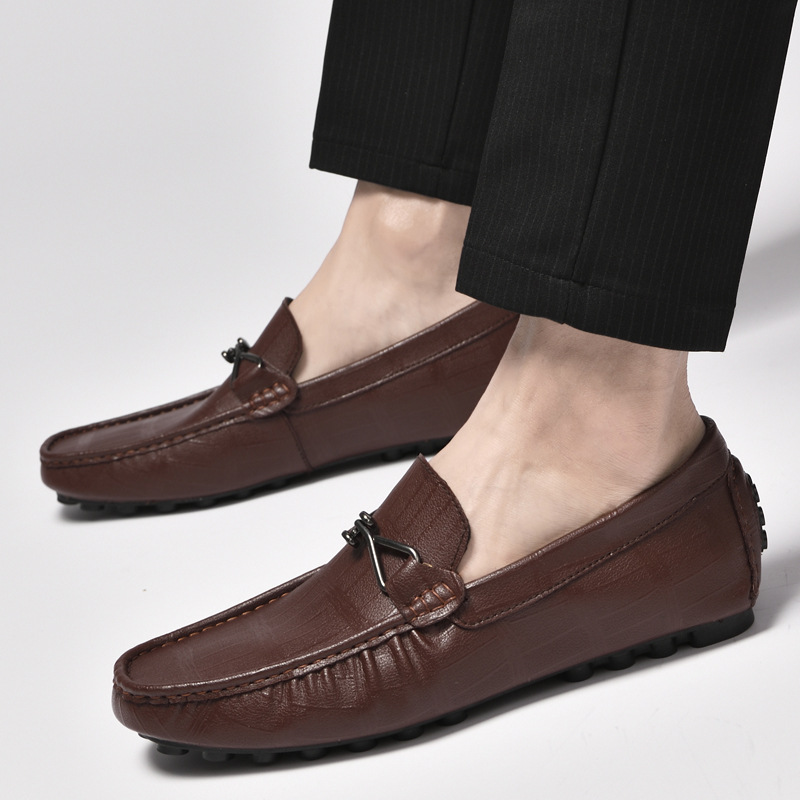 Summer New Leather Shoes Cowhide Gommino Increased 6CM Leisure foto 3