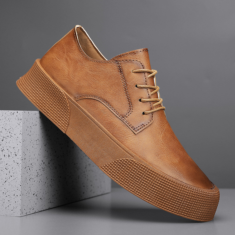Lace-up Platform Korean Casual Shoes Retro Men's Shoes Board Shoes