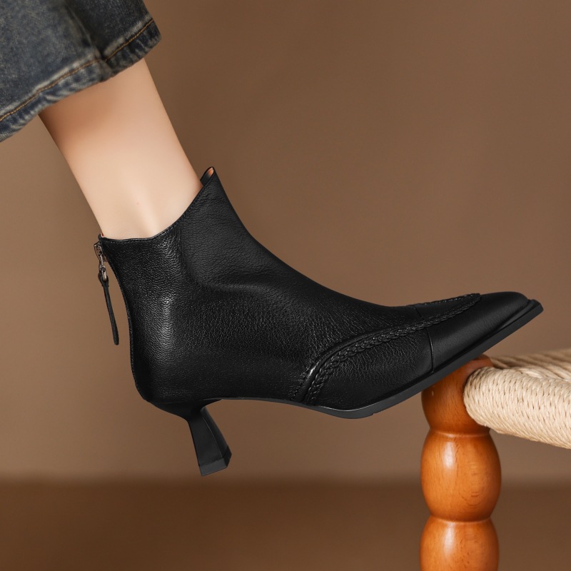 Pointed-toe Slimming Fleece-lined Womens Stiletto Heels With A Back Zipper foto 5