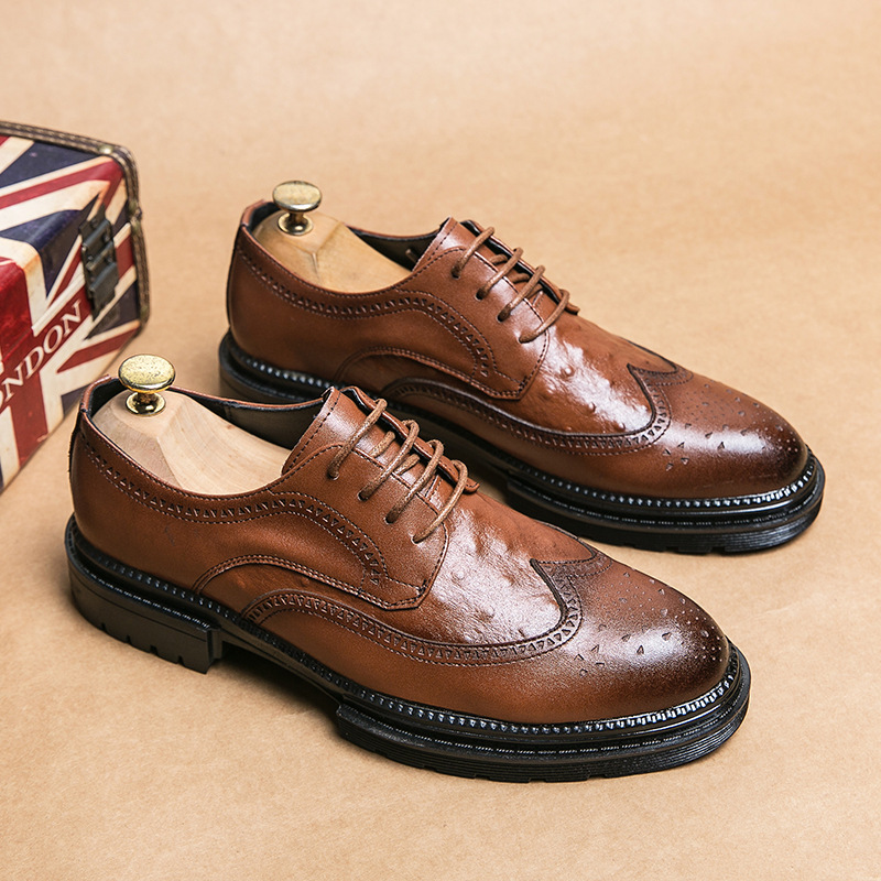 Men's Business Formal Leather Shoes British Style foto 4