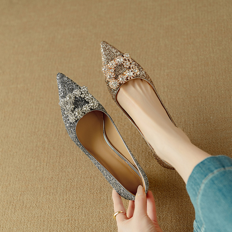 New Chunky-heel Rhinestone Square-strap Pumps foto 4