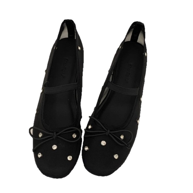 Summer Rhinestone-embellished Mesh Ballet Flats foto 3
