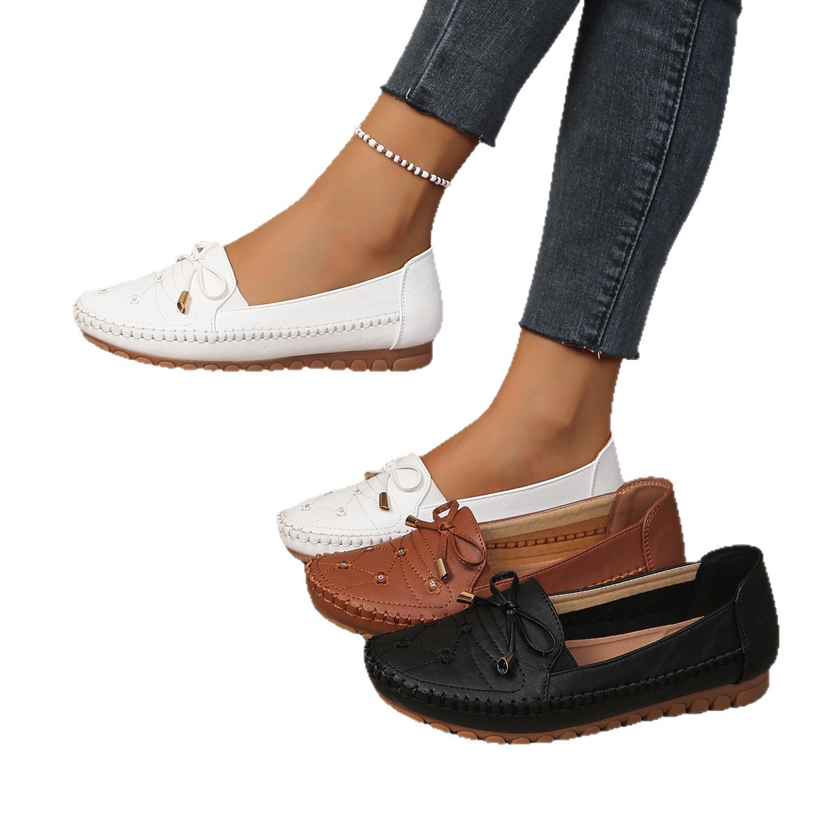 Womens Fashionable Casual Flat Loafers foto 5