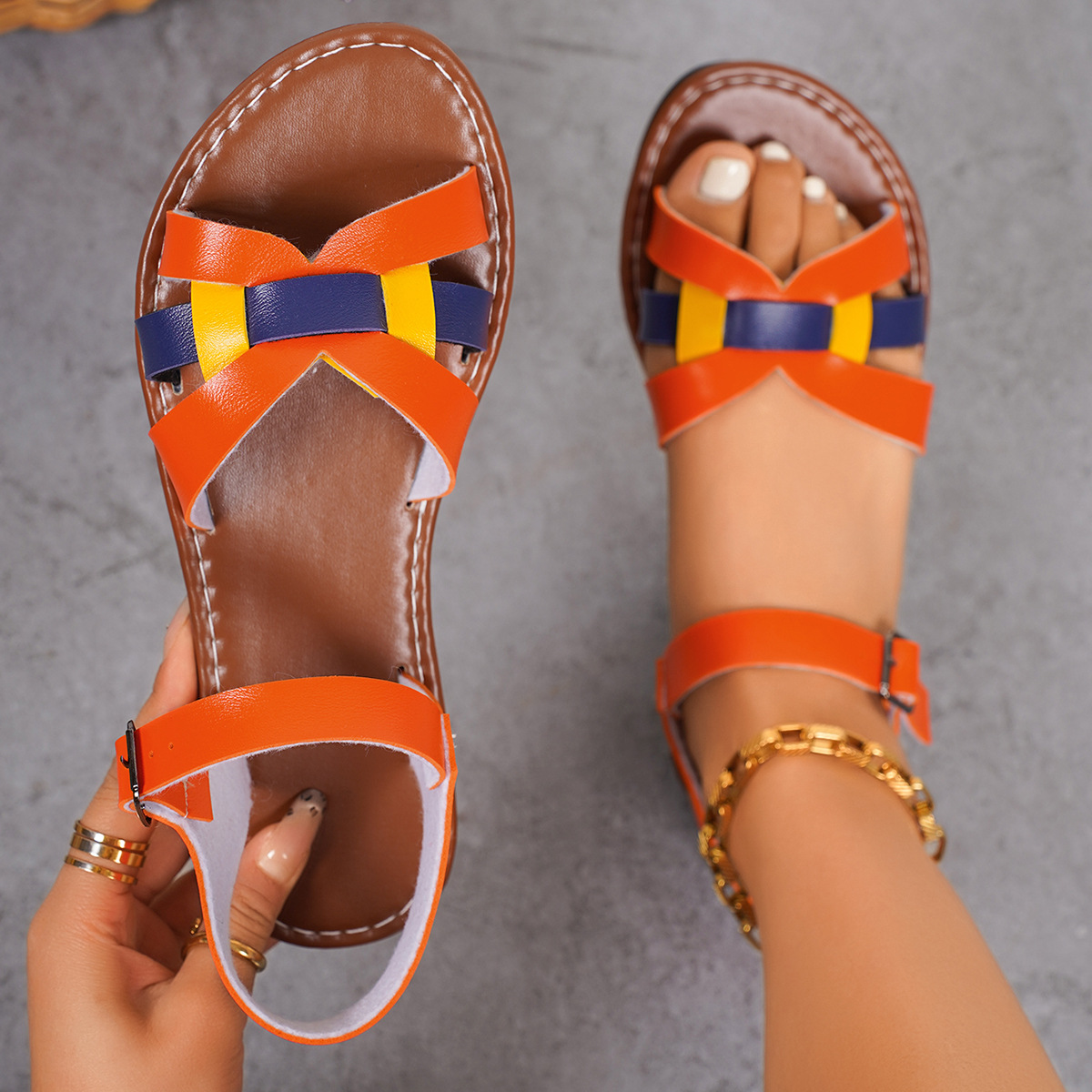 European And American Women's Sandals With Buckle foto 5