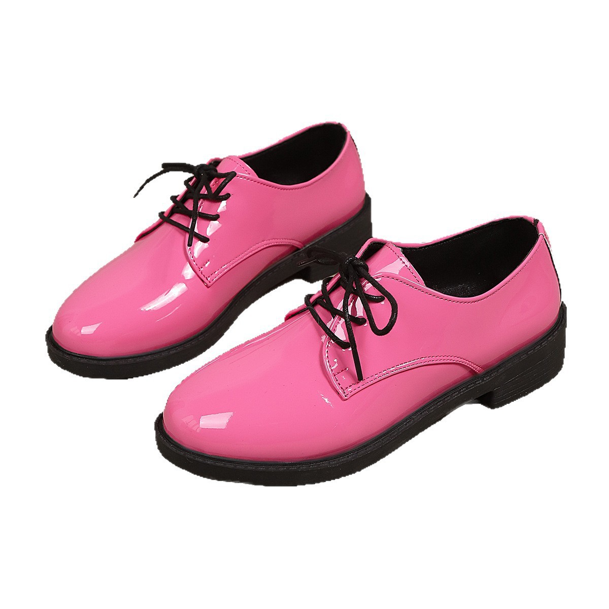 Women's Fashionable Retro Plus-Size Lace-Up Flat Shoes foto 2