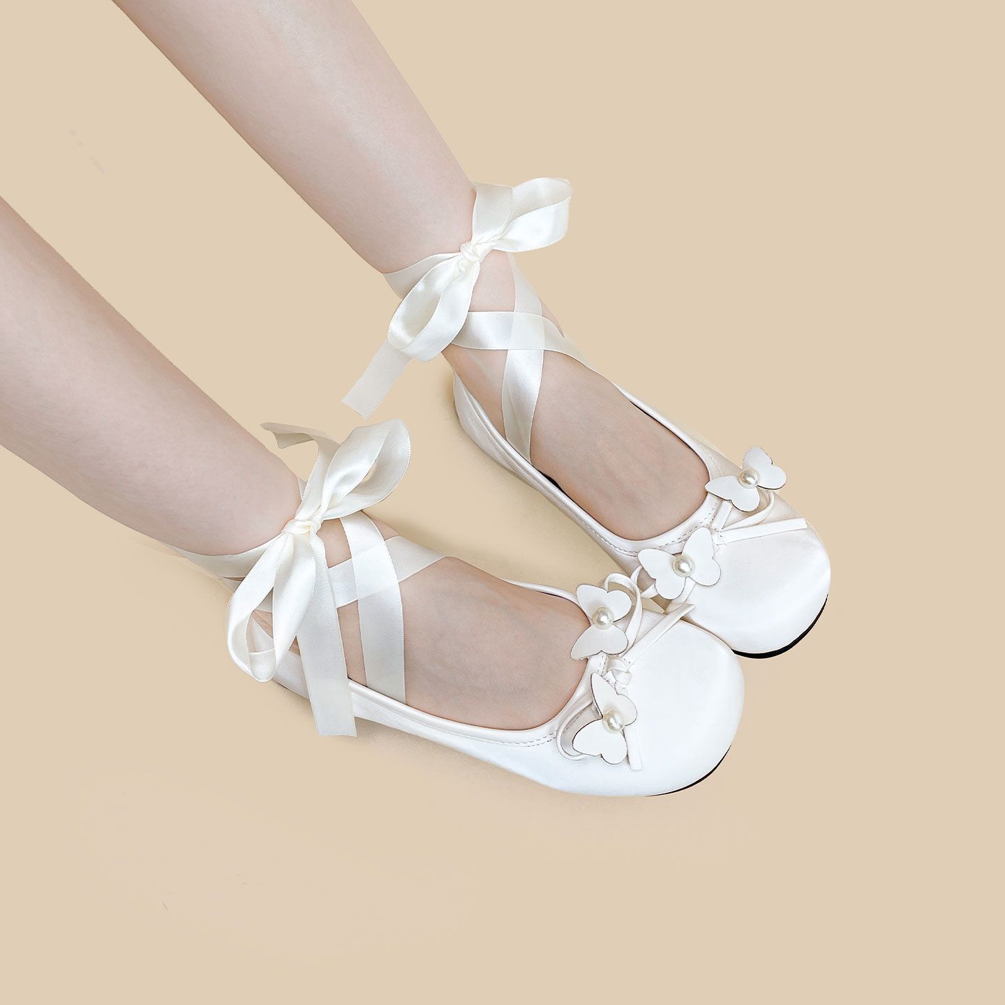 Women's French Leather Shoes Ballet foto 2