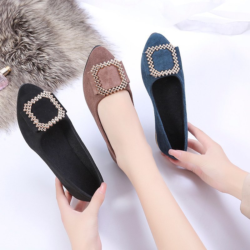 Women's Solid-Colored Everyday Pointed-Toe Low-Heel Flat Shoes foto 2