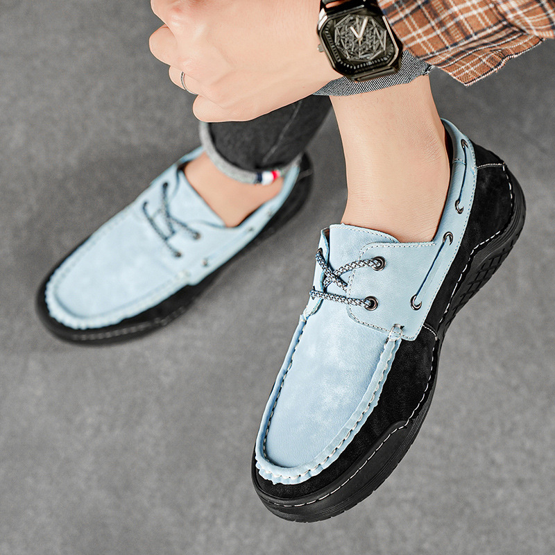 Retro Men's Large Size Shoes Color Matching foto 4