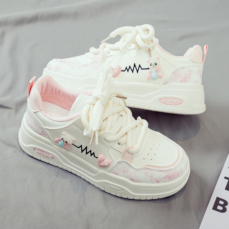 Womens White Sneakers Versatile Sporty Dad Shoes With Thick Soles foto 4