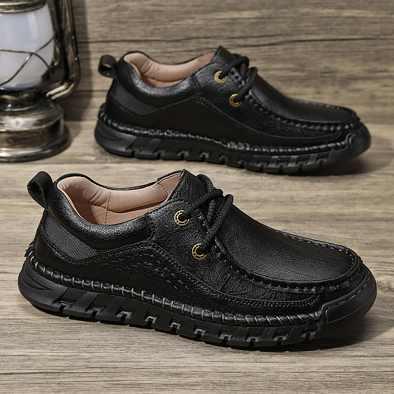 Hand-stitched Business Leather Shoes Outdoor Leisure foto 4