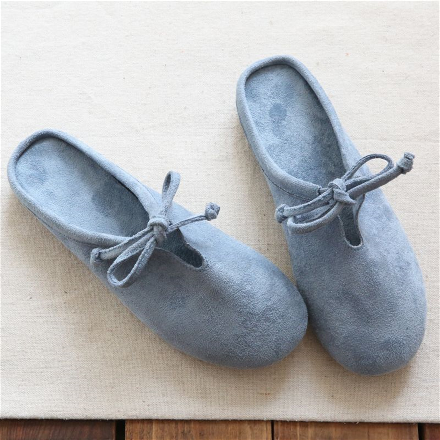 Retro Velvet Loafer With Flat Bottom And Half Slippers foto 3