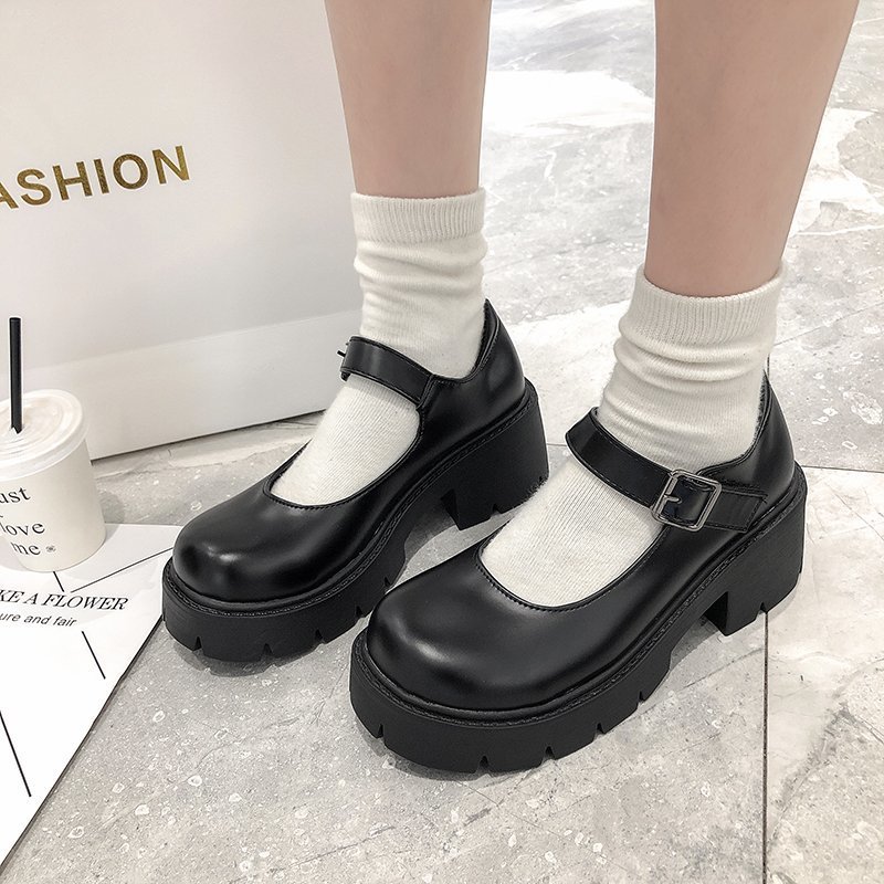 Chunky-heeled Thick-soled JK Uniform Pumps High Heels foto 3