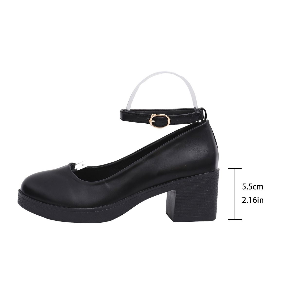 Womens Roundtoe Lowcut Chunkyheel Shoes foto 4