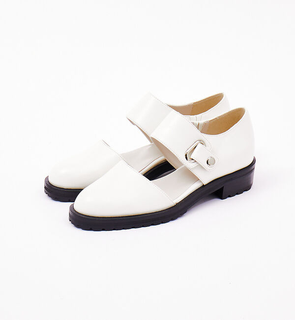 Spring Leisure Low Heel Square Heel Round Head Buckle Oversized Shoes foto 3