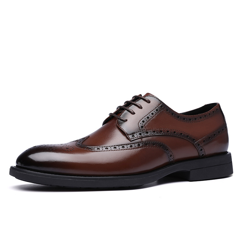 Fashion New Brogue Leather Shoes Men foto 2