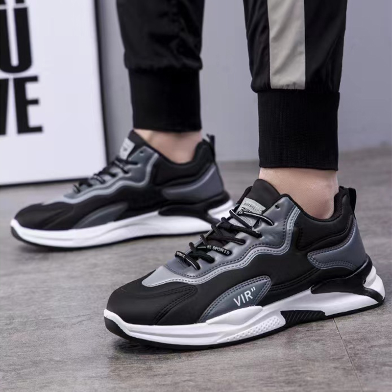 Fashion Black White Sneakers Casual Outdoor Lightweight Breathable Sports Shoes For Men foto 2