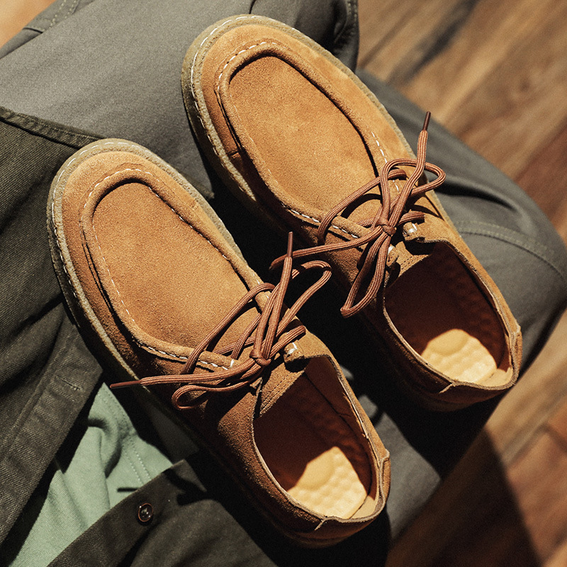 Versatile Suede Sneakers In British Style Made From Genuine Leather foto 4