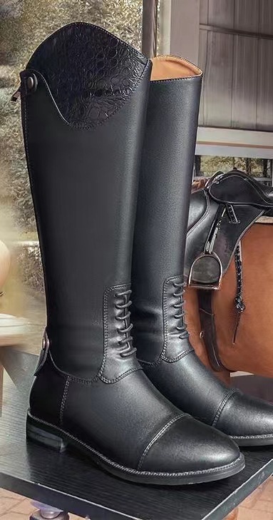 Autumn Winter Retro Below The Knee Irregular Riding Boots foto 4
