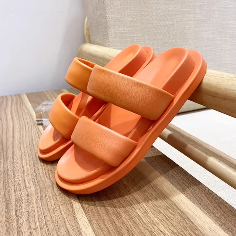 Genuine Leather Candy-colored Flat Slippers foto 4