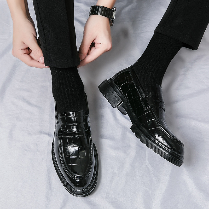 Casual Men's Leather Shoes Breathable British Men's Fashion Shoes foto 3