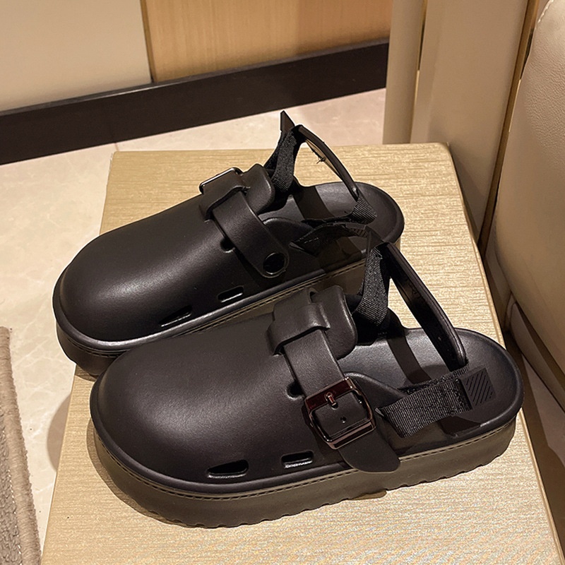 Womens Office Worker Lazy Shoes Height-Enhancing Closed-Toe Sandals