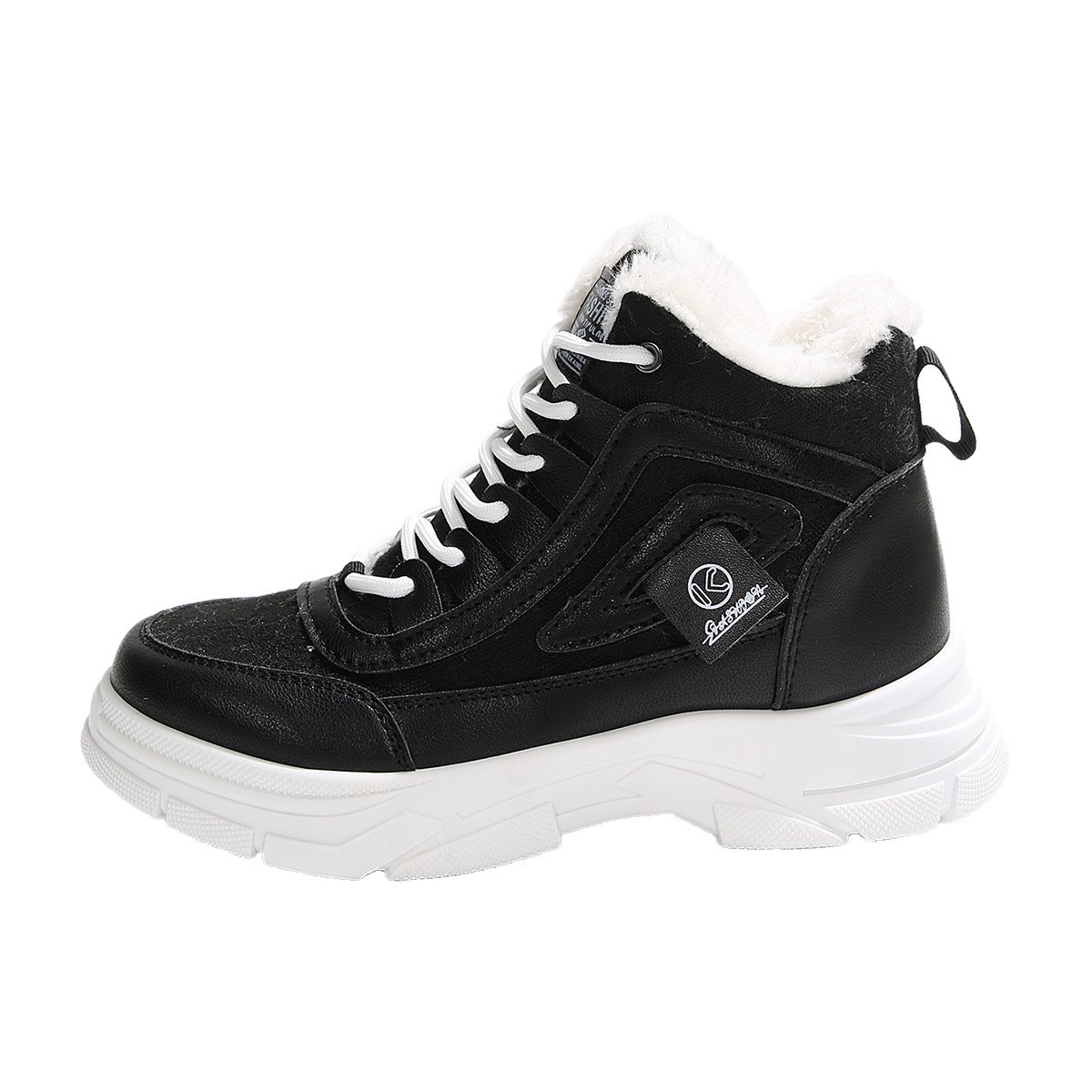 High-top Fleece-lined Dr Martens-style Winter Warm Cotton Shoes Thick-soled Versatile Snow Boots In Plus Sizes foto 4