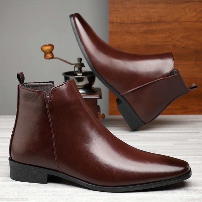 Plus Size High-top Leather Boots Men foto 4