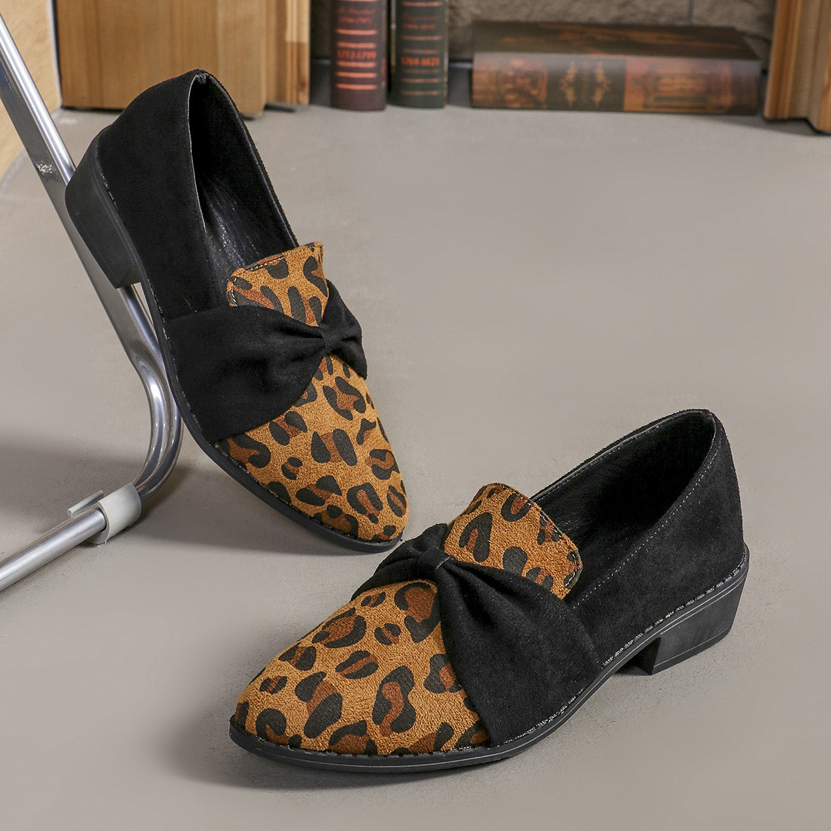 Bow Leopard Print Casual Pumps Women foto 3