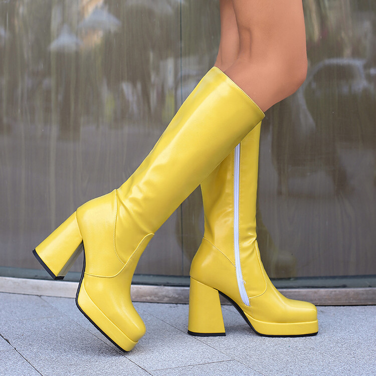 Fashionable High Heel Platform Tall Boots For Women Plus Size foto 2