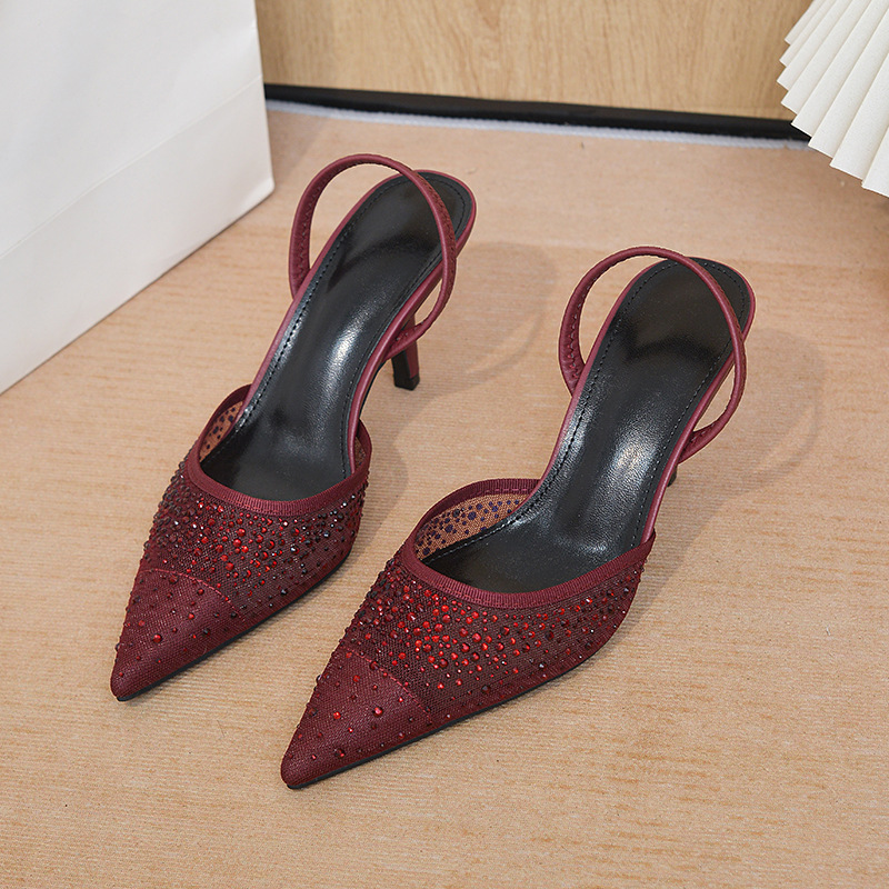 Womens Shiny Mesh Versatile High Heels foto 2