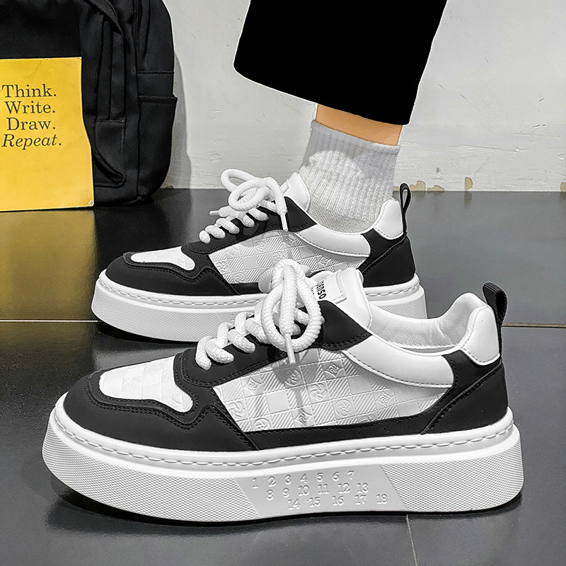 Mens Versatile Casual Height-increasing White Sneakers foto 3