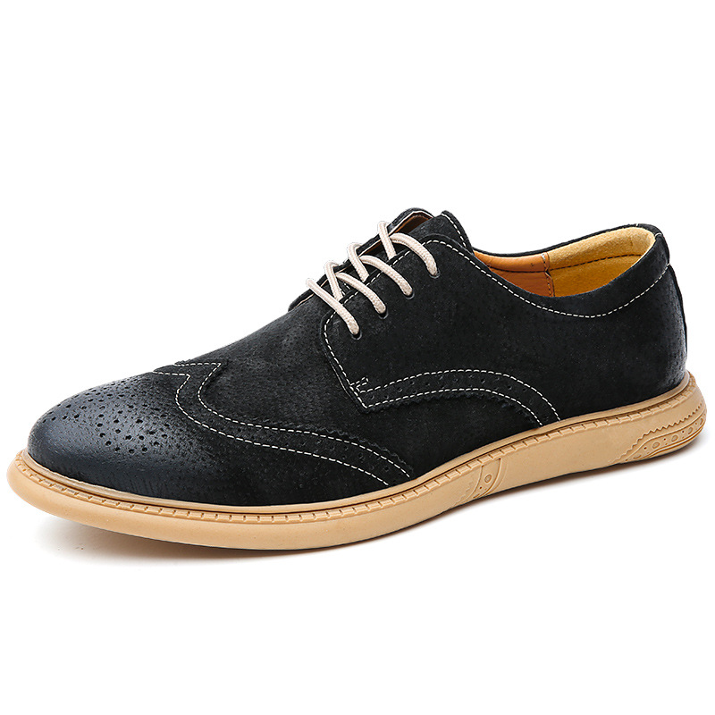 Business Formal Wear Genuine Leather Low Top Retro Lace Up Breathable Men's Shoes foto 2