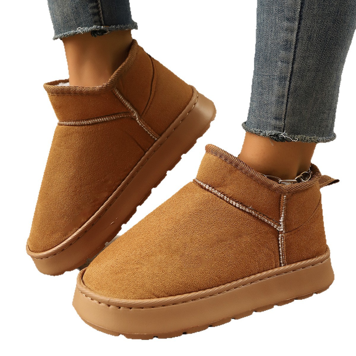 Short Boots With Thick Soles Non-slip Design And Plush Liningperfect For Outdoor Snowy Conditions foto 2