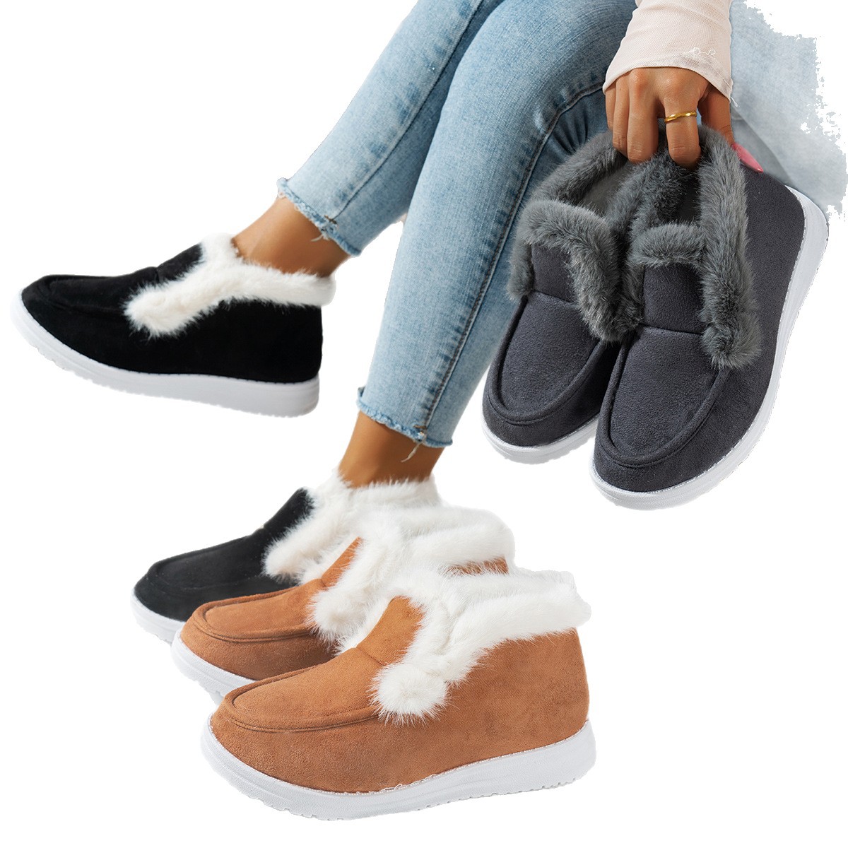 Women's Cotton Fashionable Outdoor Non-slip Thick Warm Shoes foto 2