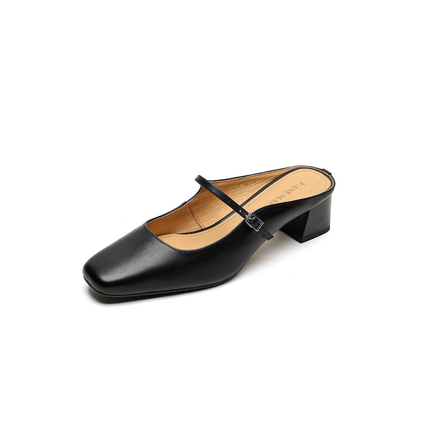Retro Chunky Heel Peep-toe Slingback French Single-strap Slip-on Mid-heel Sandals foto 3