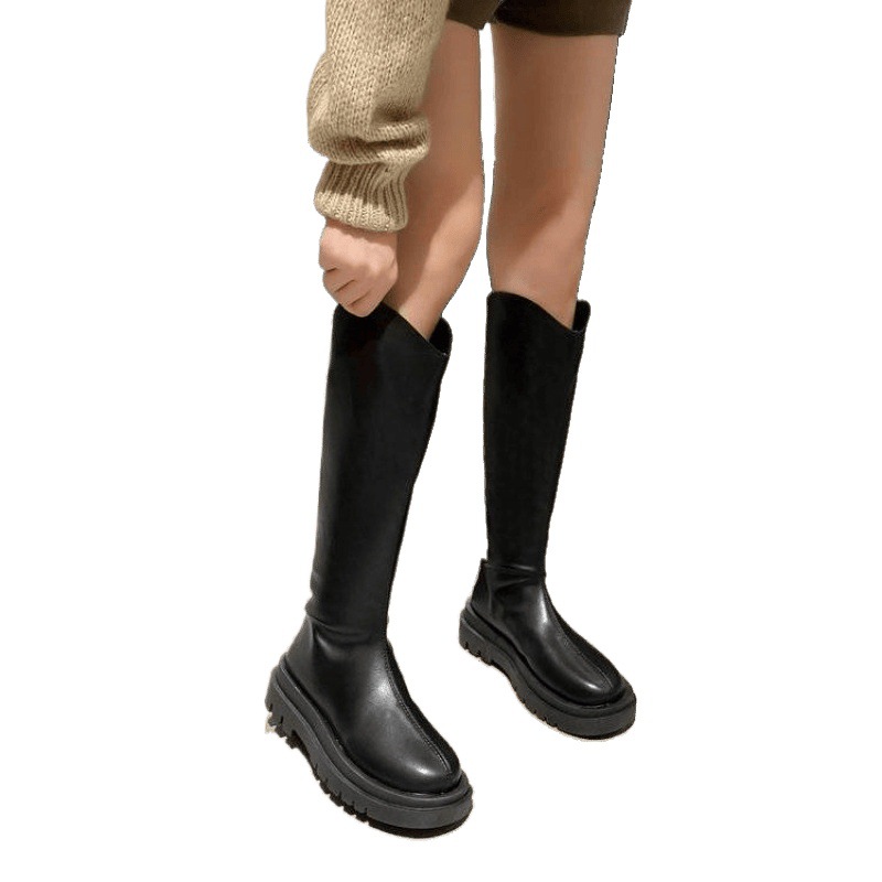 Women's Leather Over-the-knee Boots With Thick Soles And Zippers foto 2